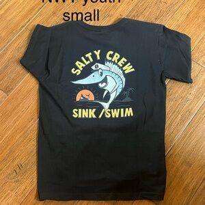 Salty Crew Kids Black Swim T-Shirt NWT